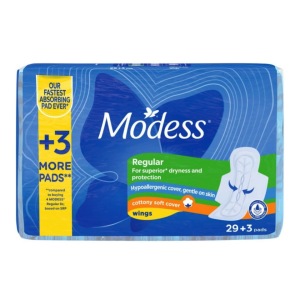 Modess Regular Cottony Soft with Wings Sanitary Napkins 32 Pads