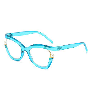 2025 New Anti-blue Light Womens Reading Glasses Elegant Frame Personalized Colorful Pearl Decorated Glasses 8550