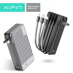 XiPin T106 10000mAh 3-in-1 Power Bank + Charger + 3 Built-in Connector Charging Cable Universal Charging Device