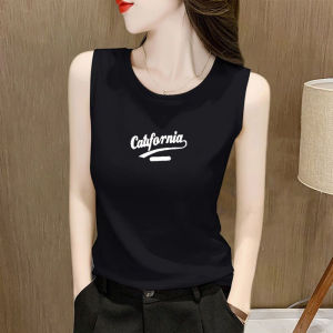 LINGLONGDAI | Pure Cotton White Camisole Womens Vest 2025 New Style Spring Autumn Slimming Sleeveless Backless Base Shirt Trendy Inner Wear