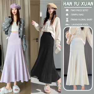 Purple Gentle Loose High-Waisted Slimming Skirt