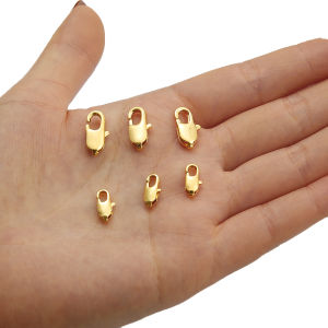Brass Copper With 18K Gold Plated Lobster Clasp Connectors Hooks Chain Closure For DIY Bracelet Necklace Jewelry Making Supplies Accessories