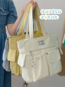 Large Capacity Womens Shoulder Bag Summer Simple Match Handheld Commuter Tote Bag for College Class Nylon Soft Handbag