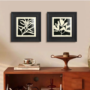 YASISHA | French Mid-century Style Entryway Decorative Wall Art Black and White Minimalist Abstract Art