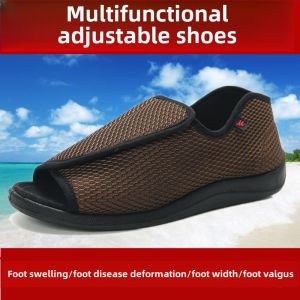 Adjustable Spring Summer Swollen Foot Shoes Wide Foot Loose Thumb Hallux Valgus Diabetes Foot Shoes Comfortable Breathable Casual Loafers