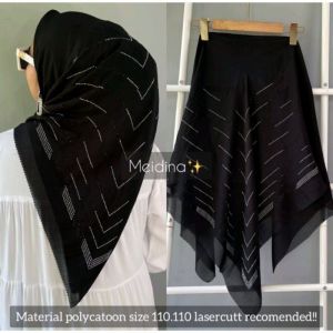 HIJAB/JILBAB SEGIEMPAT SWAROVSKI PAYET MEWAH