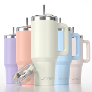 WATERSY 20oz/591ml Tumbler with Handle Leak-proof Insulated Cup Stainless Steel Vacuum Thermal for Coffee for Car Travel