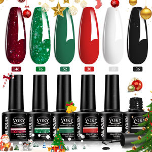 VOKY 6-color nail polish set in Christmas color scheme high-saturation nail polish gel salon-quality nails DIY home manicure
