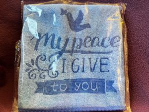 Christian Wording Hand 29cm * 29cm SMALL HAND  Towel or for Kitchen use (see Pictures)