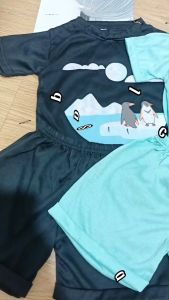 Setelan Anak Graphic Tee Set Basic Tee Hotpants / Setelan Anak Katun 1-5 Thn