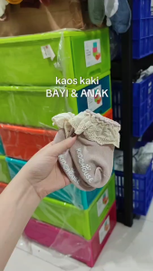 ET11 Kaos kaki bayi perempuan & anak kecil cewek umur 0-3 tahun  renda anti slip tidak licin - newborn baby girl socks ruffle atas mata kaki premium cotton socks