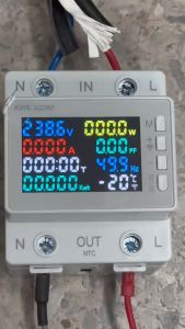 มิเตอร์วัดแรงดันและกระแสไฟฟ้า จอแสดงผลดิจิตอล AC170-300V 63A+WIFI: 2.4Ghz แบบรางอเนกประสงค์