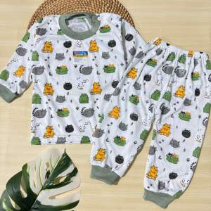 Setelan Bayi 3-12 Bulan Kaos Oblong Piyama Tidur Bayi Lengan Panjang Motif Animal Katun Parsel Setelan Anak Laki Laki Perempuan- dmbaby