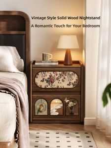 MR ART | French Vintage Solid Wood Bedside Table
