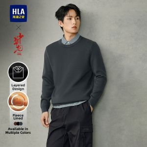 HLA | Fleece Lined Pseudo Two-Piece Sweater
