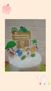 Topper Kue Custom Nama Karakter Binatang / Zoo