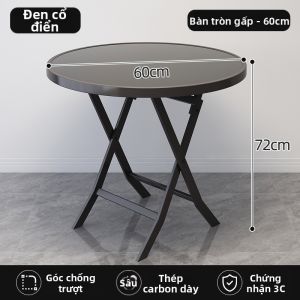 DIHUANTUO | Bàn Ăn Gấp Kính Cường Lực Tiện Lợi