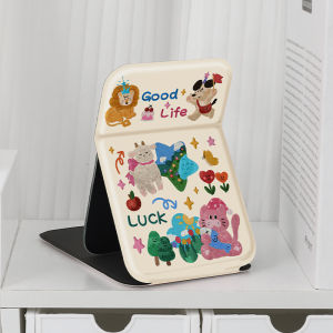 Portable Folding Makeup Mirror Cute Cartoon Style Office Desktop Rechargeable Female Student Dormitory Compact Size