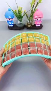 Cetakan Es Batu Silicon & Penutup 36 Kotak Ice Cube Tray