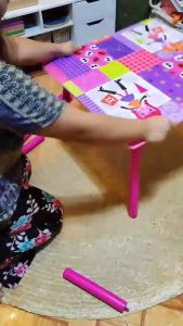 Harper & Chase Table and Chair Set (Pink Paper Doll Design)