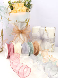 Gift Gift Gift Decorative Colored Ribbon Flowers Bouquet Packaging White Fishtail Yarn Strip Bows High Quality Ribbon