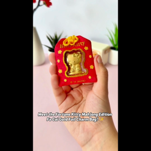 Sanrio Fortune Kitty Mahjong Edition Fa Cai Gold Foil with Charm Bag [The Singapore Mint]