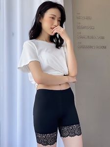 Safety Pants Womens Anti-Glare Lace Large Size Fat mm Three-Point Leggings Thin Style Slimmer Look