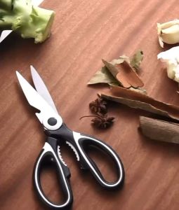 Kitchen Scissors Stainless Steel with Blade Cover – Shears for Cutting Peeling and Bottle Opening Multipurpose Utility Scissors