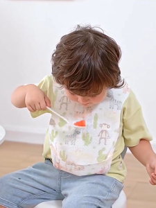 10pcs Disposable Baby Bibs 3 layers Thick Bib Travel Utensil Waterproof Children Bib Toddler Travel Picnic