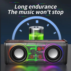 XM Mecha bluetooth speaker bluetooth5.3 subwoofer 360° Stereo meriam baja kecil transparan audio portabel nirkabel 10w mecha super bass warna-warni RGB Rhythm Light