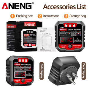 ANENG AC28 Ổ Cắm Kỹ Thuật Số Máy Kiểm Tra Nguồn Điện EU/US Cắm 250V 50Hz/60Hz Ngắt Mạch Tìm Phân Cực Máy Kiểm Tra Điện Áp