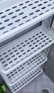 ชั้นวางของอเนกประสงค์ 3ชั้น/4 ชั้น ข้างตู้เย็น ในห้องน้ำ ในที่แคบ มีล้อเลื่อน DIY- สีขาว