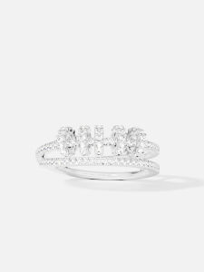 White Multi-loop Piercing Double Ring