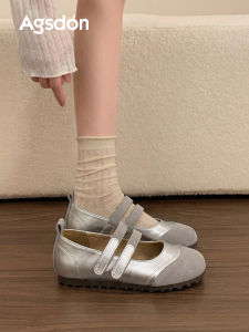 Agsdon | Silver Ballet Mary Jane Flat Breathable Shoes