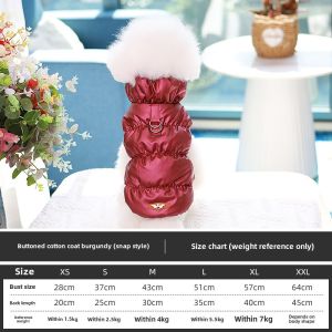 Thickened Cotton Jacket down Dog Coat Winter Pet Vest Cat Clothes Small Dogs Teddy Winter Fashion Casual Style Polyester Fabric