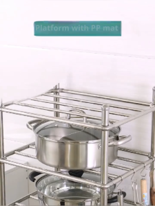 SPACEMADER Stainless Steel 5 Tier Floor Standing Towel Rack Bathroom Storage Rack Basin Shelf Toiletries Organizer Space Saving Bathroom Shelf for Laundry Room Toilet