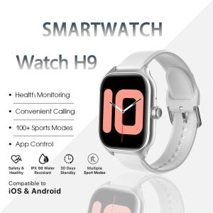 [Bisa COD]2024 Smart Watch H9 Pro Max Original Custom Wallpaper Jam Running Pria Pace Smartwatch 2.01" Full Screen Fitness Tracker Bluetooth Call Waterproof Monitor Monitor Detak Jantung Air Jam Tangan Pintar IP68 Jam Pintar Olahraga Bluetooth Smart Watch