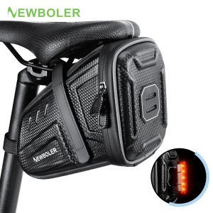 NEWBOLER Waterproof Bicycle Saddle Bag MTB Road Bike Saddlebags Reflective Striped Bicycle Tool Holder Bag MTB Accessories