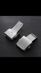 Stainless Steel Watch Buckle 16/18/20/22/24mm Folding Buckle for Rubber Metal Strap Buckle Double Press Clasps Accessory Silver