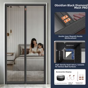 SHULIAN | Magnetic Insect Screen Door Full Magnetic Strip No Drilling Required