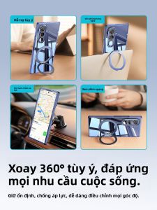 HANNUO | Thin Clear Protective Case for Galaxy Z Fold with Anti-drop Magnetic Hinge