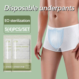 4/5ชิ้นกางเกงในชายพกพาสำหรับเดินทางแบบปลอดเชื้อชุดชั้นในบ๊อกเซอร์ผ้าฝ้ายกางเกงชั้นในชายแบบใช้แล้วทิ้งของผู้ชาย