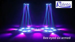 6 head led bee disco lights150W effect 6IN1 dj party lights with multiple function options for bee eye gobo or kaleidoscope effect