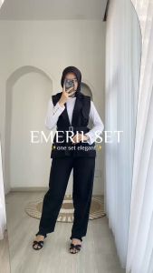 EMERIL SET - FLOTTILICIOUS / Setelan Vest Celana Wanita Kantor Outfit Style Hijab