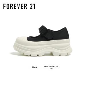 Forever 21 | Velcro Design Easy-On Thick Sole Height-Increasing Canvas Shoes