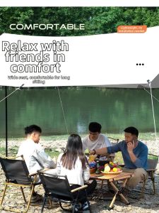 LINSI | Lightweight Foldable Wooden-pattern Portable Camping Table