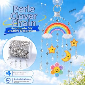 YUGUANG | DIY Four-leaf Clover and Rhombus Shaped Metal Pendant Chain Decoration