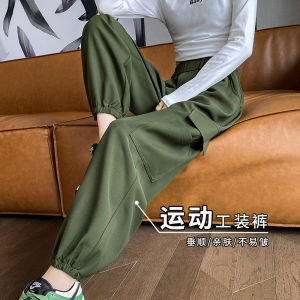 กางเกงทำงานสไตล์อเมริกันสำหรับผู้หญิง กางเกงขายาวทรงหลวมสบาย ๆ สำหรับกลางแจ้งและปีนเขา กางเกงขายาวทรงสลิมฟิตสำหรับฤดูใบไม้ร่วง