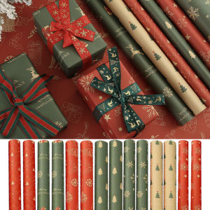 50*75cm Christmas Theme Gift Kraft Paper Gift Wrapping Paper DIY Christmas Wedding Bouquet Gift Box Decoration