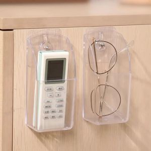 TV Air Conditioner Remote Control Storage Box Wall Mounted Transparent Wall Mounted Non Perforated Shelf